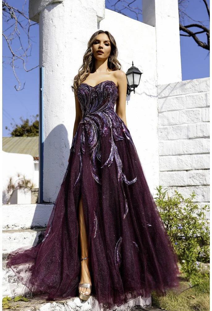 Terani Couture 251M4410 - Beaded Applique Tulle Ballgown