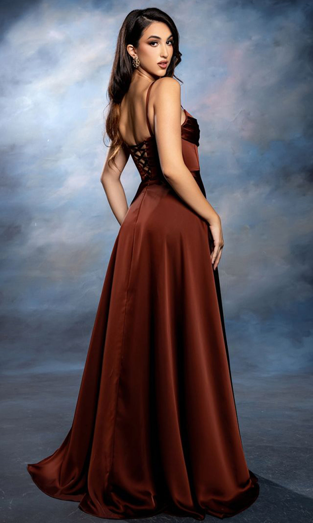 May Queen MQ2242 - Draped Ruffle Evening Dress Prom Dresses in Red 