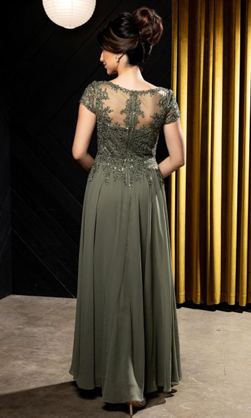 May Queen MQ2239 - Cap Sleeve Flowing A-Line Formal Gown