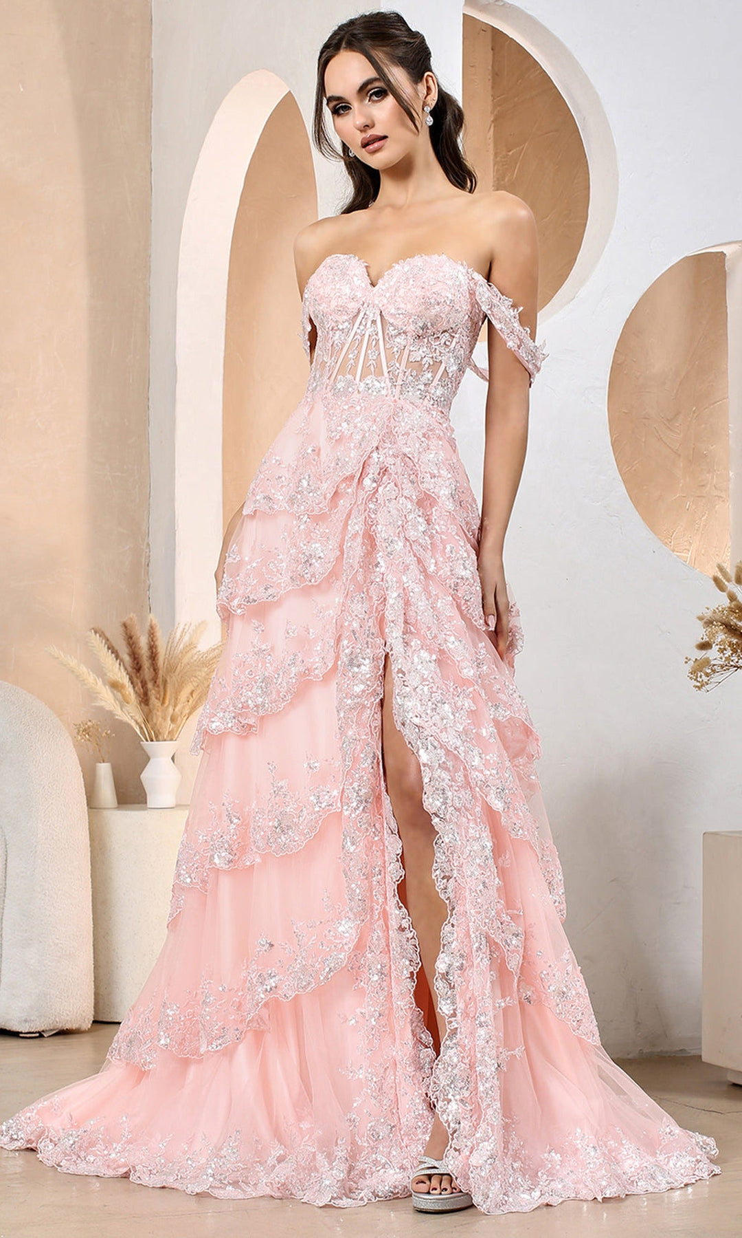 Adora Design 3174 Glitter A Line Prom Dress – ADASA
