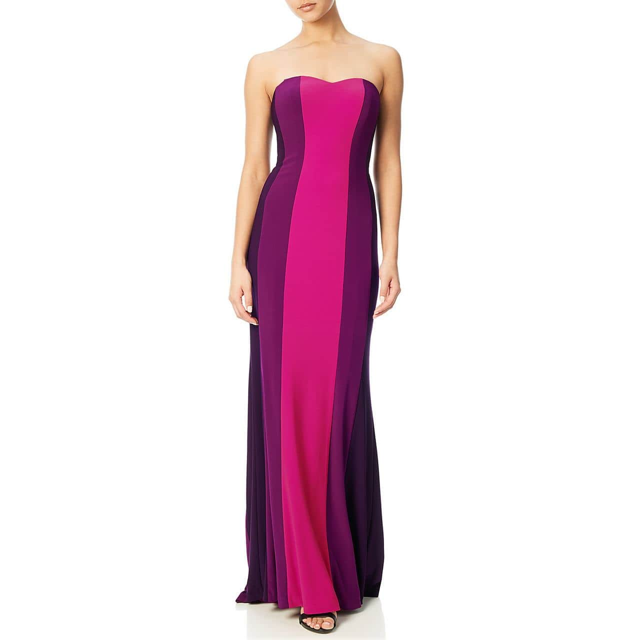 Adrianna Papell AP1E200919 - Stripe Color Block Evening Dress Special Occasion Dress 14 / Fuchsia Multi