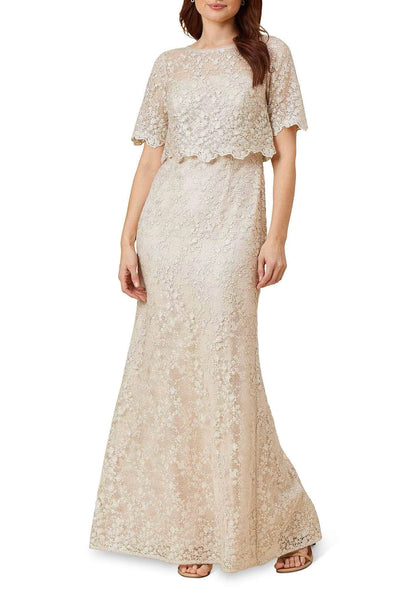 Adrianna Papell AP1E210399 P - Short Sleeve Lace Formal Gown