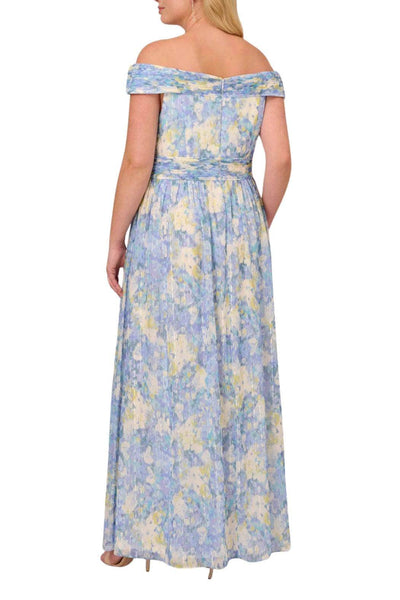 Adrianna Papell AP1E210484 W - Floral Print A-Line Evening Dress