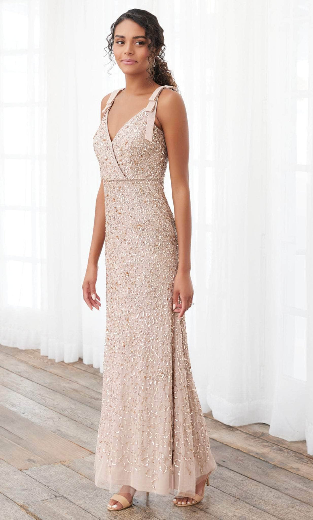 Adrianna Papell Platinum 40397 - Beaded A-Line Long Dress Adrianna Papell Platinum 40397 - Beaded A-Line Long Dress