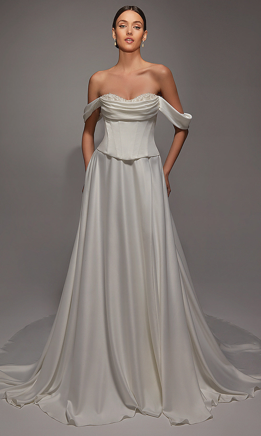 Alyce Paris 7142 - Off Shoulder Look A Line Formal Dress Wedding Dresses