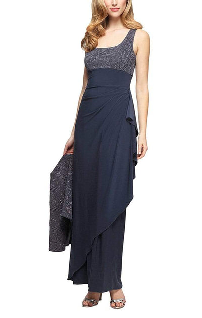 Alex Evenings - 125196 Square Neck Sheath Gown With Bolero Jacket Special Occasion Dress