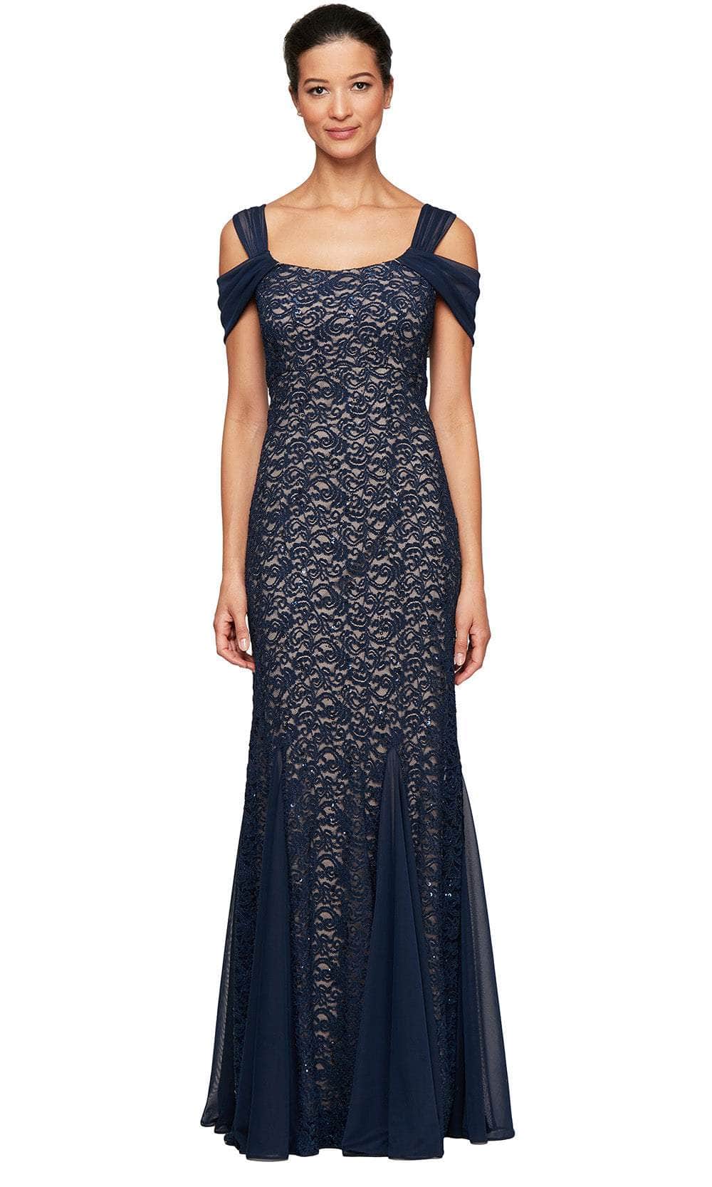 Alex Evenings 81122243 - Scoop Neck Lace Evening Gown Mother of the Bride Dresses