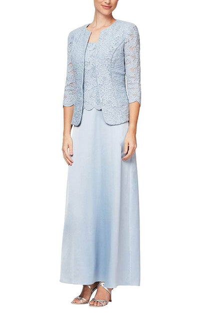 Alex Evenings 81122326 - Lace Embellished Dress With Jacket Mother of the Bride Dresses 18 / Navy