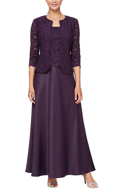 Alex Evenings 81122326 - Lace Embellished Dress With Jacket Mother of the Bride Dresses 18 / Navy