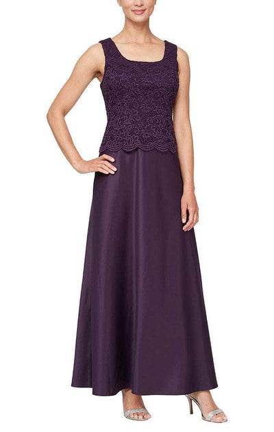 Alex Evenings 81122326 - Lace Embellished Dress With Jacket Mother of the Bride Dresses 18 / Navy