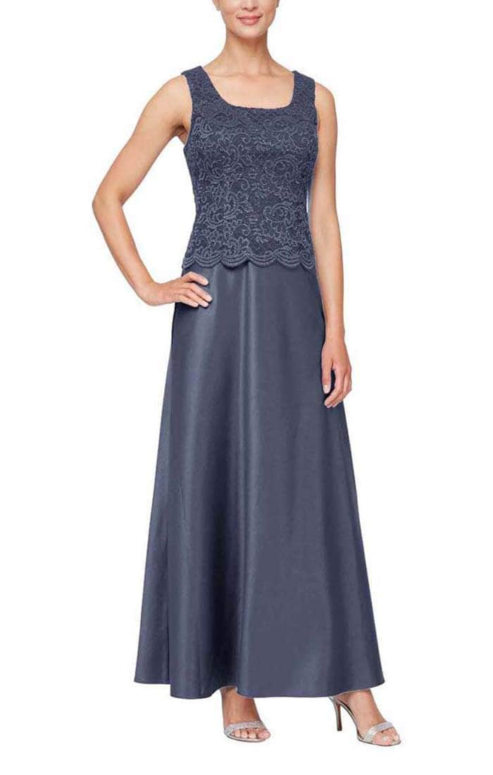 Alex Evenings 81122326 - Lace Embellished Dress With Jacket Mother of the Bride Dresses 18 / Navy