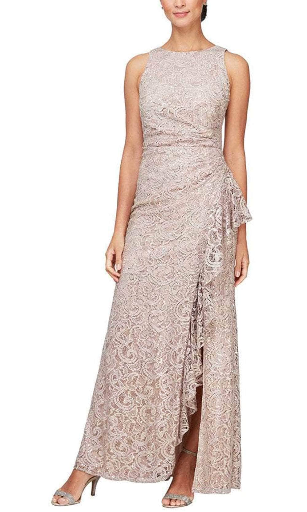 Alex Evenings 81122434 - Sleeveless Embroidered Evening Dress Evening Dresses 2 / Buff