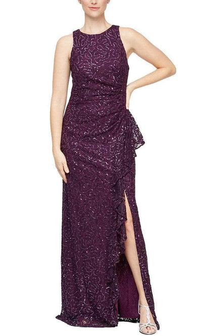 Alex Evenings 81122434 - Sleeveless Embroidered Evening Dress Evening Dresses 2 / Plum