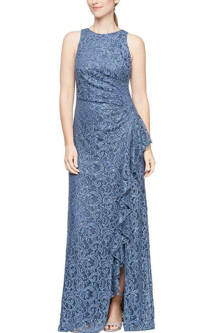 Alex Evenings 81122434 - Sleeveless Embroidered Evening Dress Evening Dresses 2 / Wedgewood