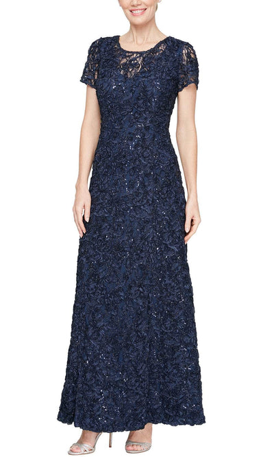 Alex Evenings 81122670 - Embellished A-Line Long Dress Mother of the Bride Dresses 2 / Navy