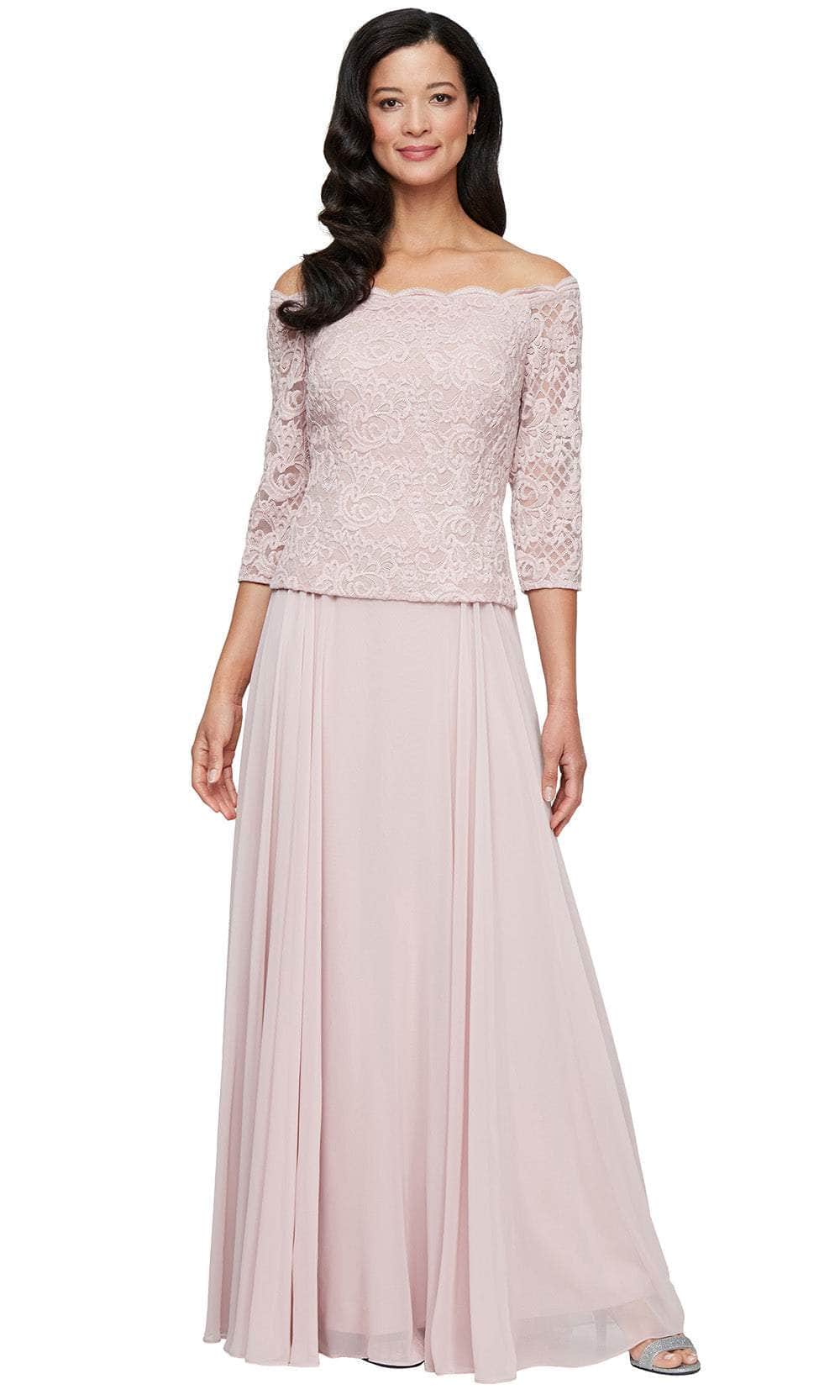 Alex Evenings 81122687 - Scallop Neck Stretch Lace Evening Gown Mother of the Bride Dresses