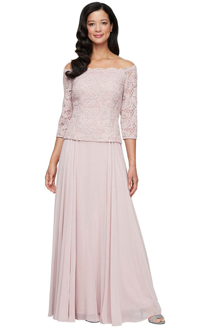 Alex Evenings 81122687 - Scallop Neck Stretch Lace Evening Gown Mother of the Bride Dresses