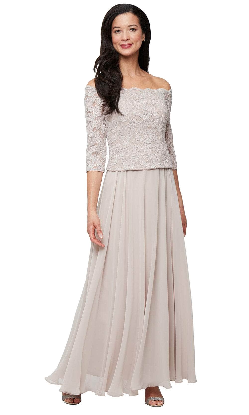 Alex Evenings 81122687 - Scallop Neck Stretch Lace Evening Gown Mother of the Bride Dresses