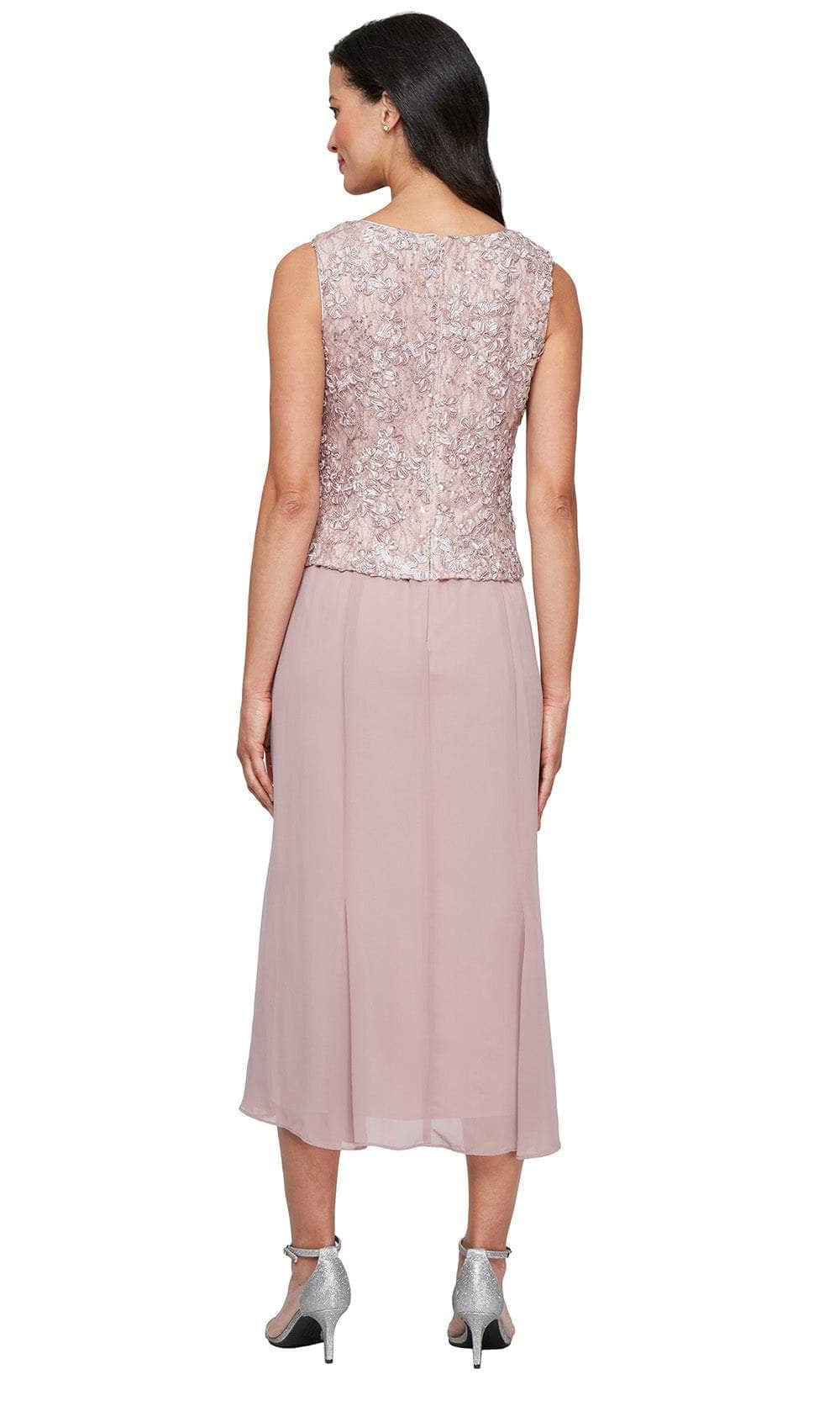 Alex Evenings Soutache Lace & Chiffon Jacket Dress MAUVE / 14 Alex Evenings Soutache Lace & Chiffon Jacket Dress MAUVE / 14