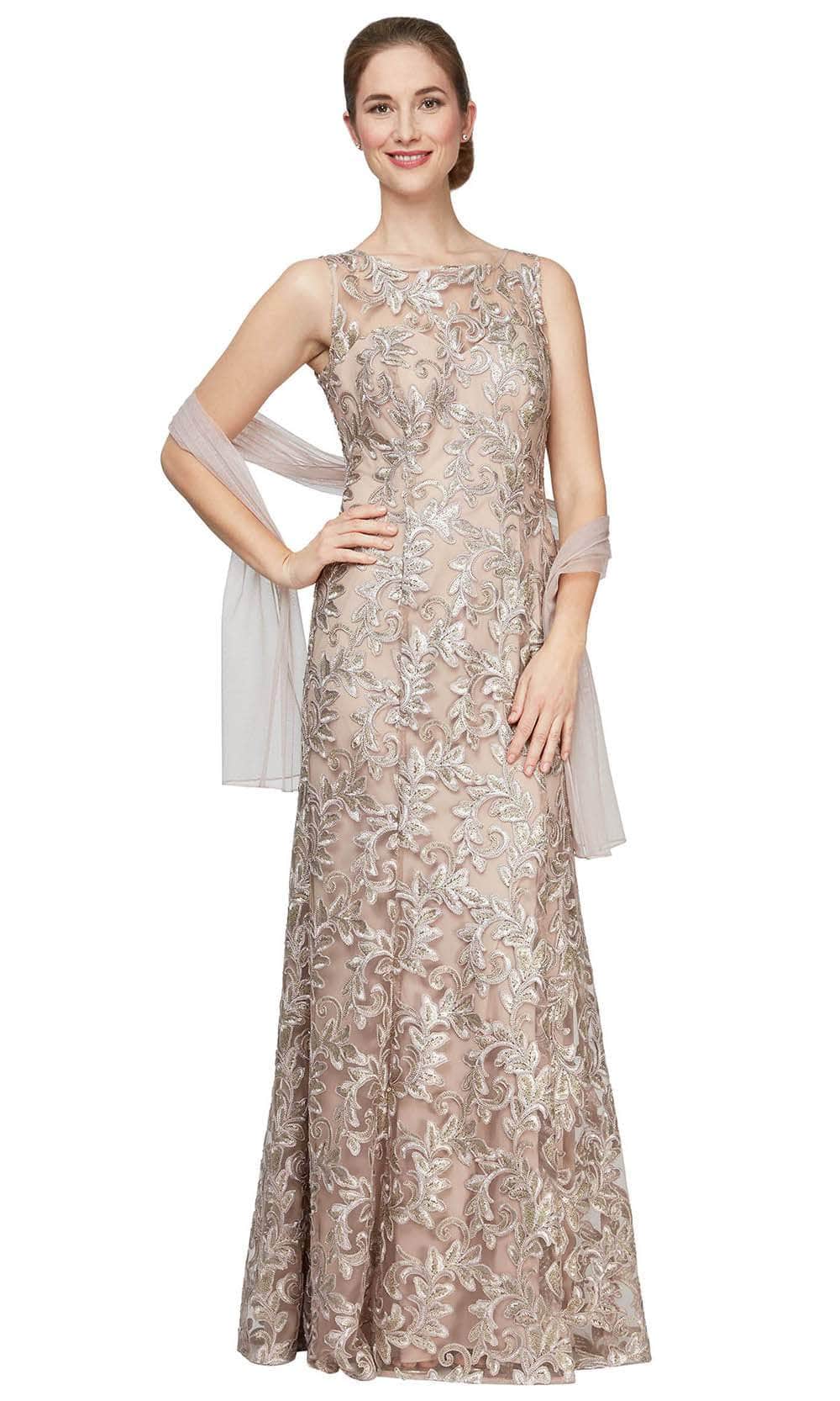 Alex Evenings 81171112 - Sleeveless Lace Gown with Matching Shawl Mother of the Bride Dresses