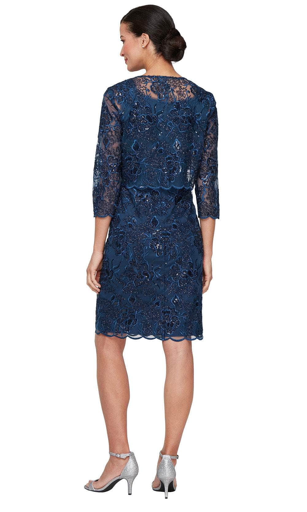 Alex Evenings 81171686 - Short Scoop Neck Sheath Dress Wedding Guest
