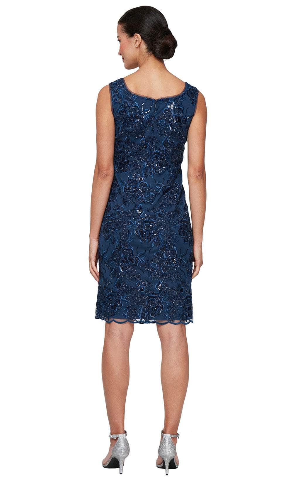 Alex Evenings 81171686 - Short Scoop Neck Sheath Dress Wedding Guest