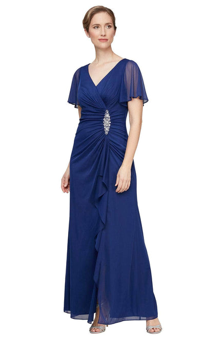 Alex Evenings 81321004 - Surplice Neckline Ruched Gown Mother of the Bride Dresses
