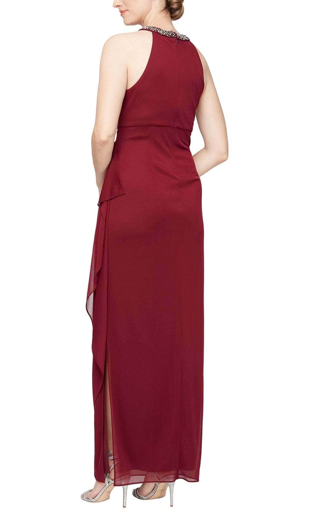 Alex Evenings 8132966 - Beaded Halter Neck Long Dress Evening Dresses 12 / Navy