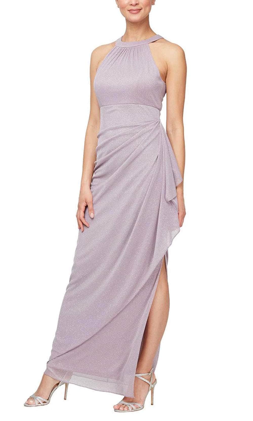 Alex Evenings 8133106 - Glitter Halter Evening Dress Evening Dresses 2 / Mauve