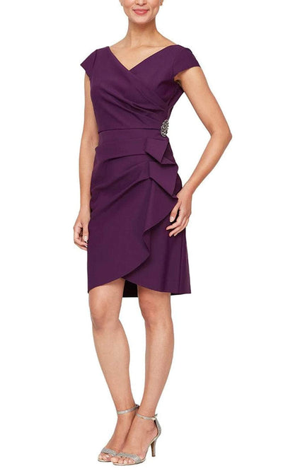 Alex Evenings 8134305 - Short Sheath Dress Prom Dresses 2/ Summer Plum