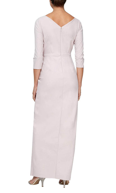 Alex Evenings 8134310 - Brooch Accent Column Formal Dress Mother of the Bride Dresses 2 / Blush