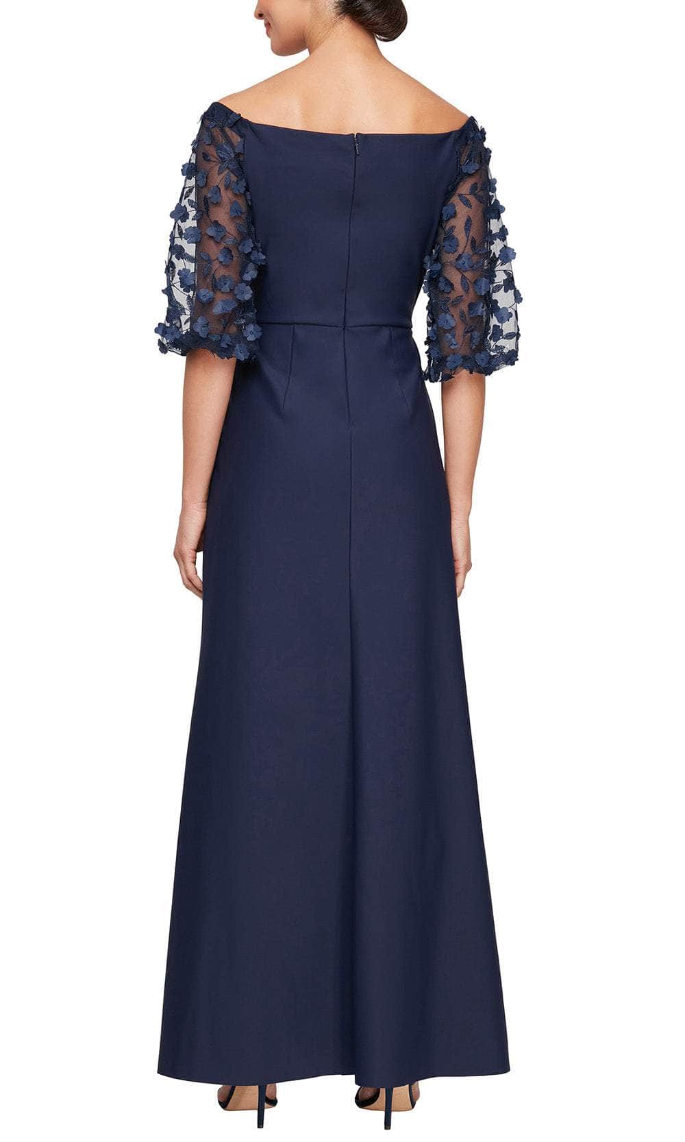Alex Evenings 8134409 - Embroidered Illusion Sleeve Formal Gown Mother of the Bride Dresses