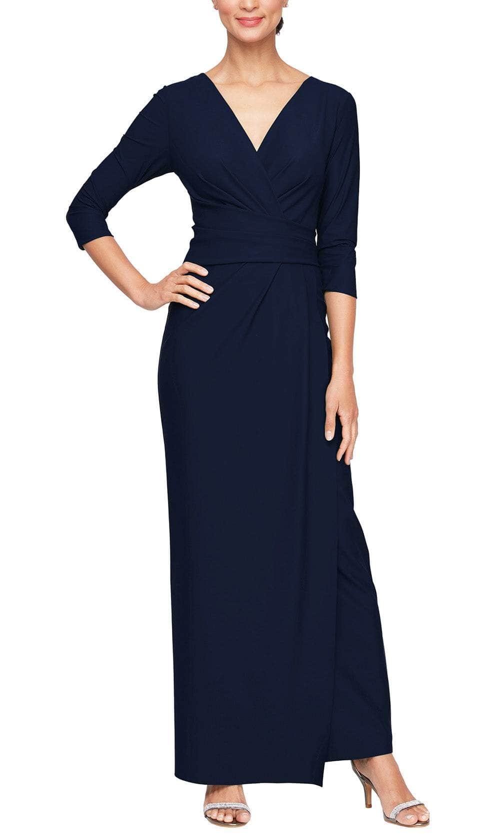 Alex Evenings 8134413 - Quarter Sleeve Jersey Formal Gown Alex Evenings 8134413 - Quarter Sleeve Jersey Formal Gown