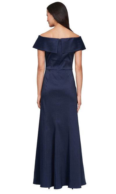 Alex Evenings 8138079 - Folded Off-Shoulder Neckline Mikado Gown Mother of the Bride Dresses