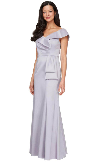 Alex Evenings 8138079 - Folded Off-Shoulder Neckline Mikado Gown Mother of the Bride Dresses