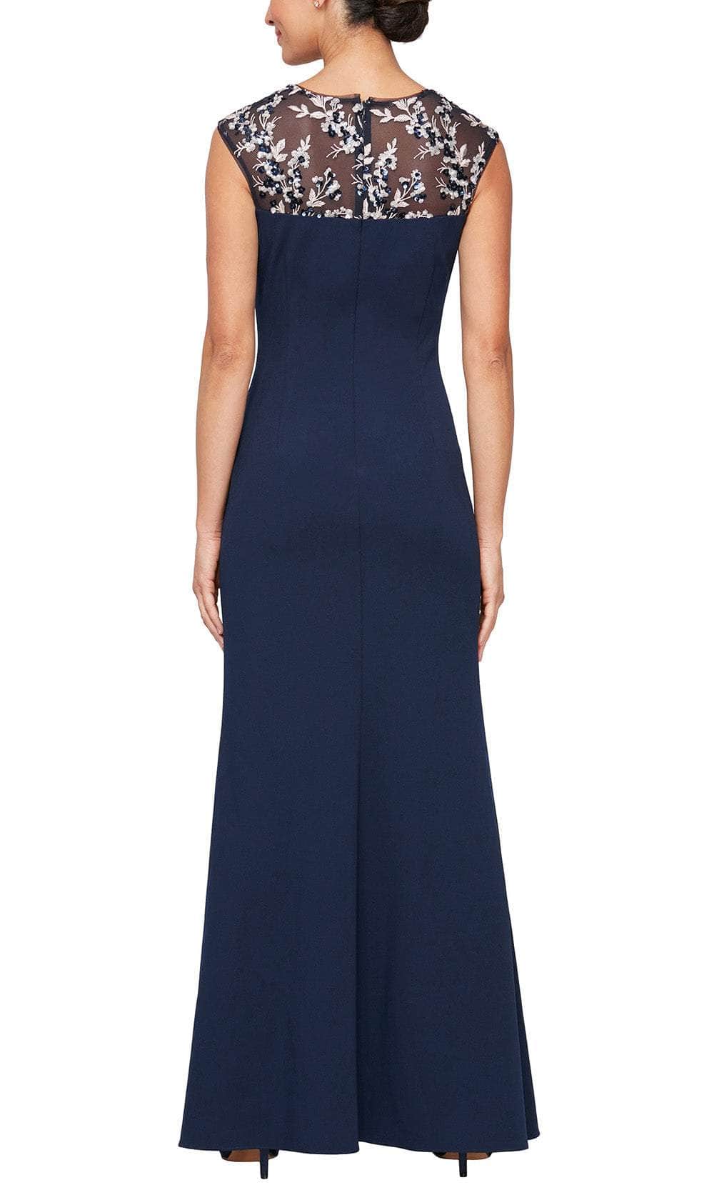 Alex Evenings 8160409 - Illusion Appliqued Evening Gown Evening Dresses