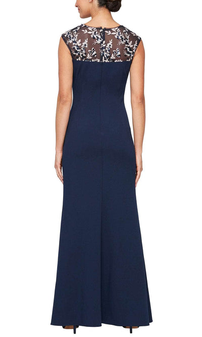 Alex Evenings 8160409 - Illusion Appliqued Evening Gown Evening Dresses