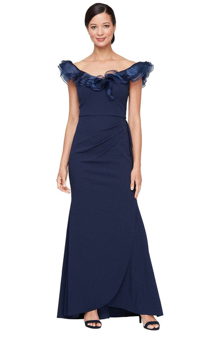 Alex Evenings 8160476 - Elegant Draped Crepe Evening Dress Mother of the Bride Dresses