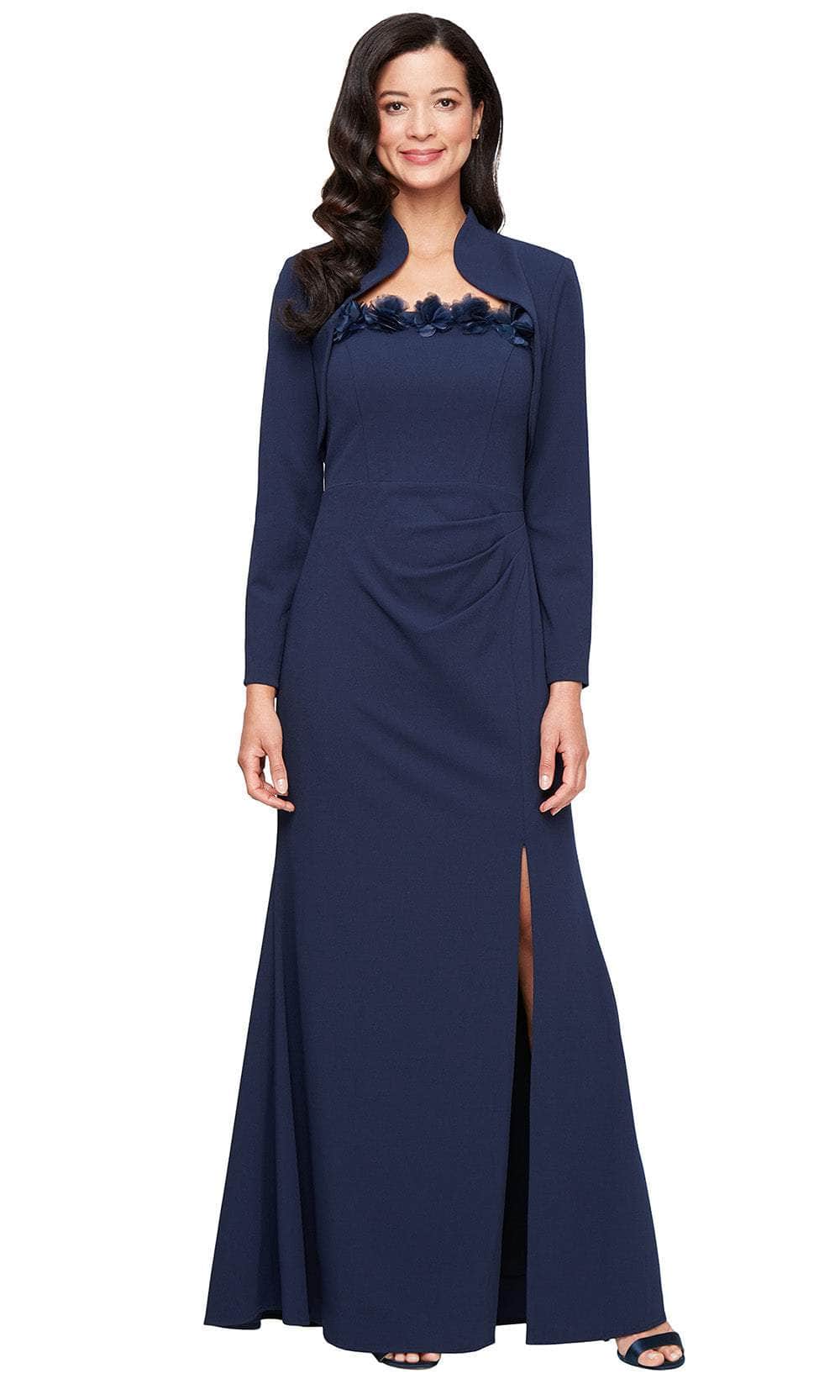 Alex Evenings 8160489 - Square Neck Crepe Gown with Jacket Mother of the Bride Dresses