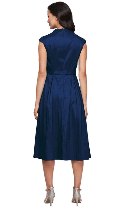 Alex Evenings 8166698 - Classic Tea-Length Dress with Cap Sleeves Wedding Guest