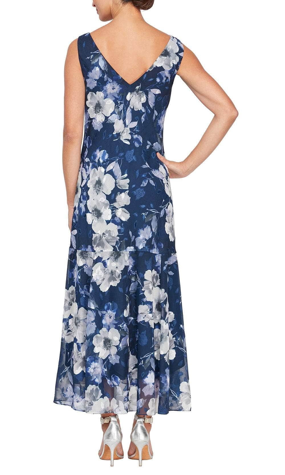 Alex Evenings 8175903 - Printed Tea Length Formal Dress Cocktail Dresses