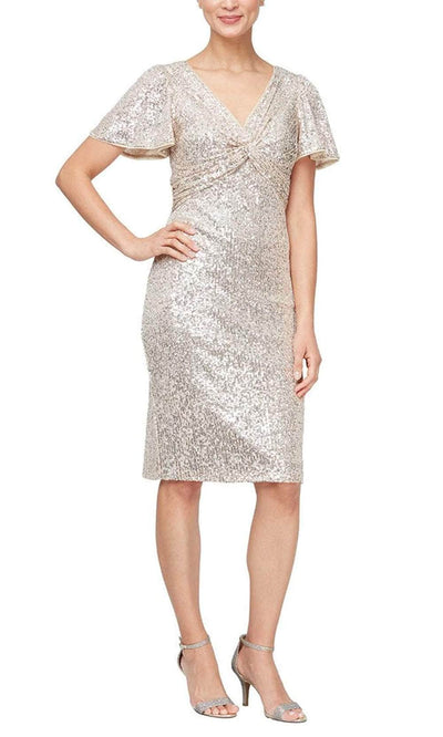 Alex Evenings 8196928 - Sequin Sheath Cocktail Dress Prom Dresses 2/ Taupe