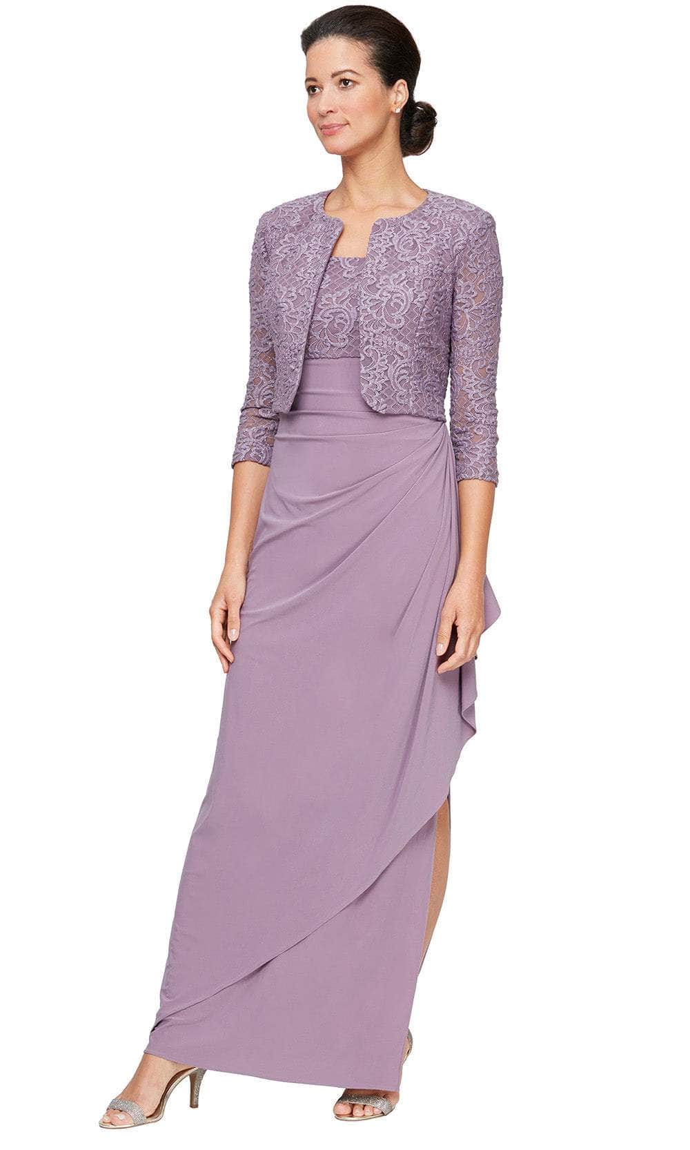 Alex Evenings 82122475 - Scoop Empire Waist Gown with Ruffle Detail Mother of the Bride Dresses