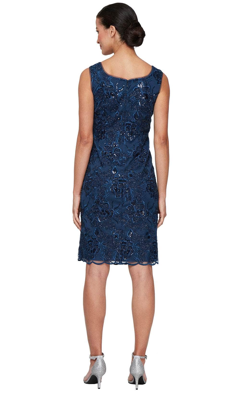 Alex Evenings 82171686 - Sequin Lace Scoop Neck Short Dress Wedding Guest