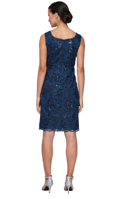 Alex Evenings 82171686 - Sequin Lace Scoop Neck Short Dress Wedding Guest