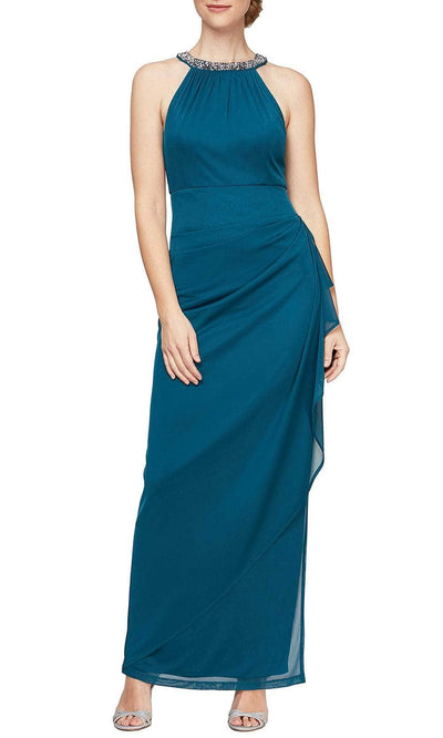 Alex Evenings 8232966 - Cascade Sheath Evening Dress Evening Dresses 4P/ Electric / Pink