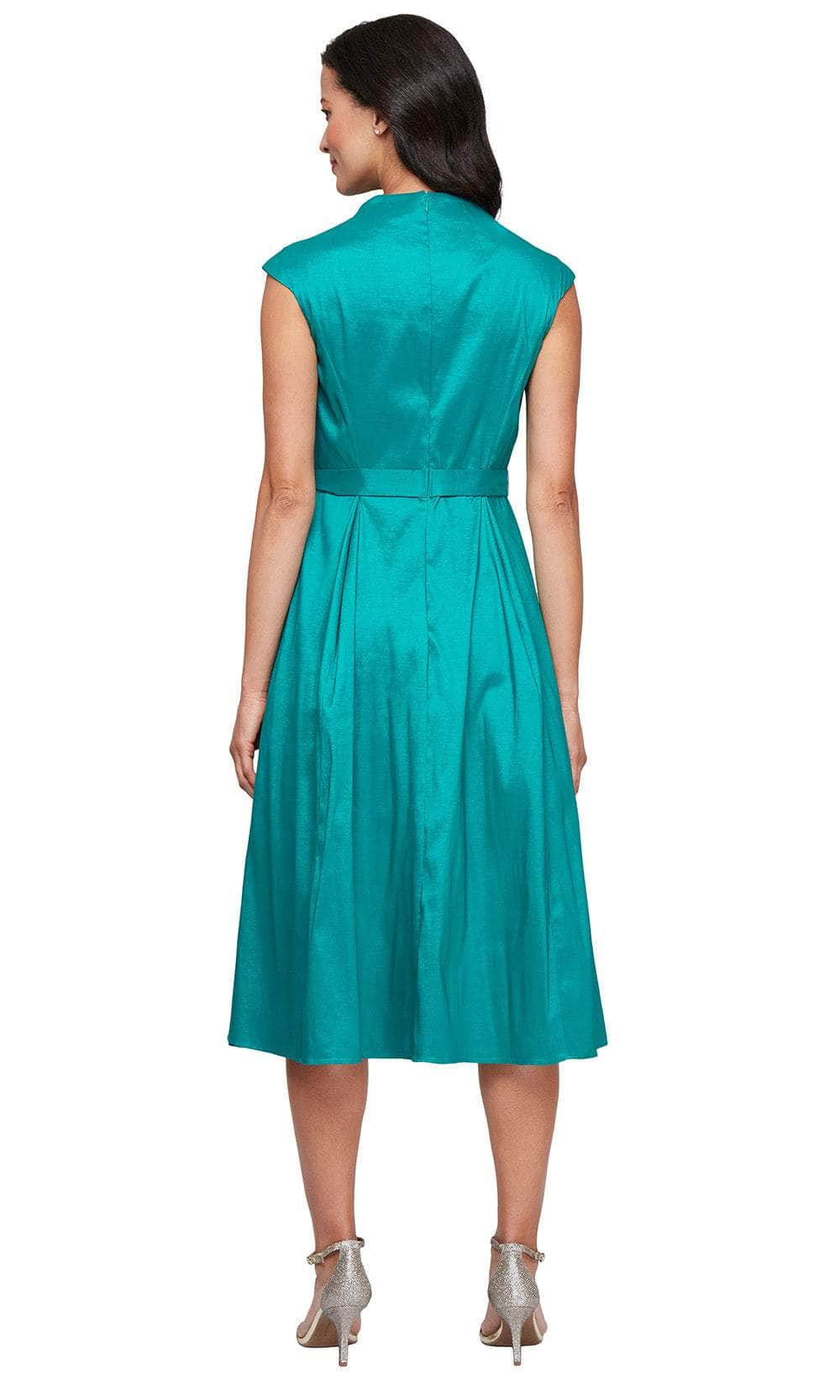 Alex Evenings 8266698 - Cap Sleeve Taffeta A-Line Dress Semi Formal