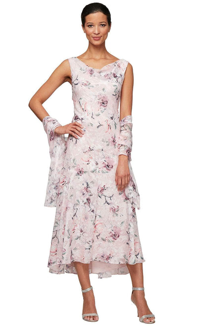 Alex Evenings 8275719 - Sleeveless Cowl Neck A-line Dress Wedding Guest