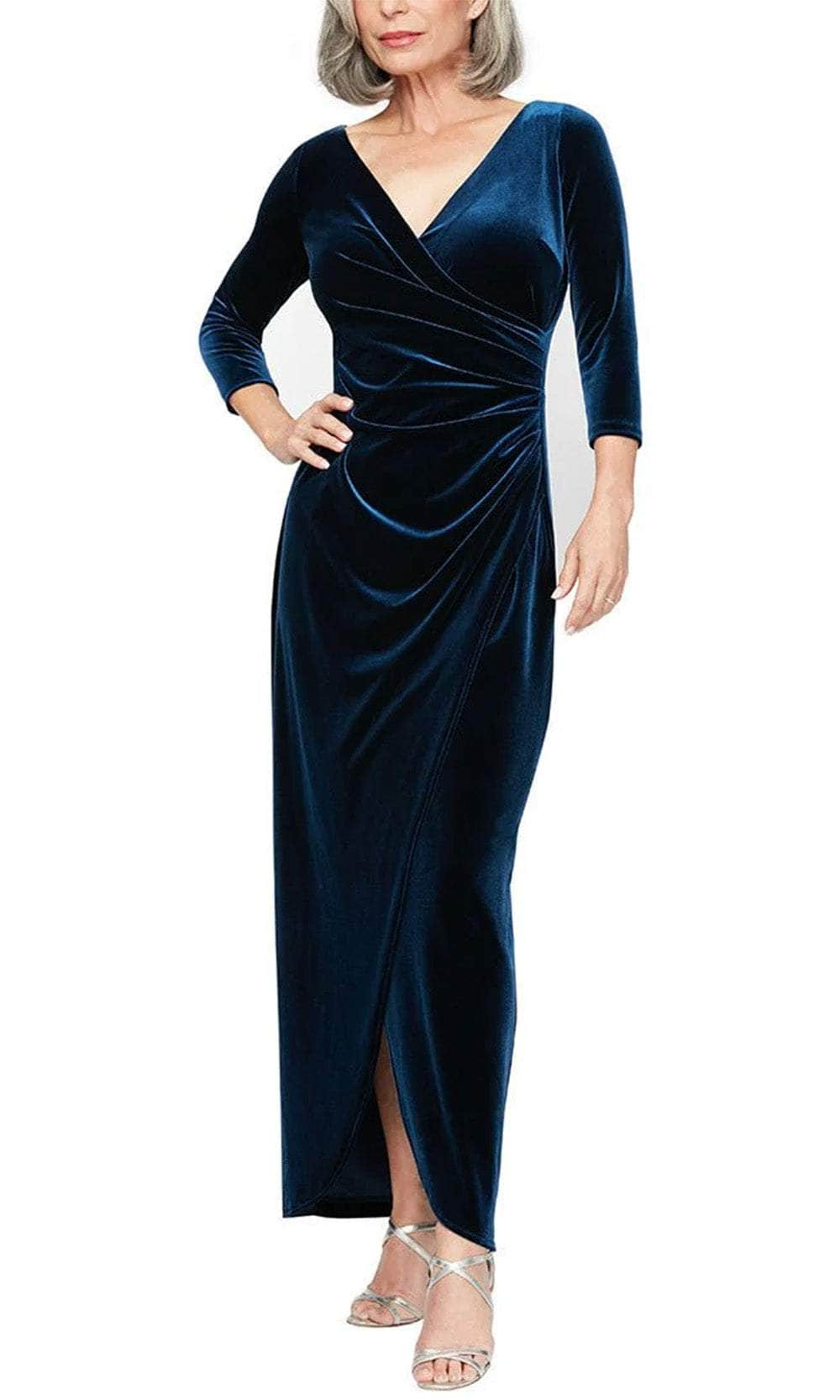 Alex Evenings 82918583 - Surplice V-Neck Velvet Formal Gown Formal Gowns 4P / Imperial