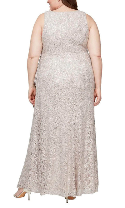 Alex Evenings 84122434 - Ruffled Slit Evening Dress Mother of the Bride Dresses